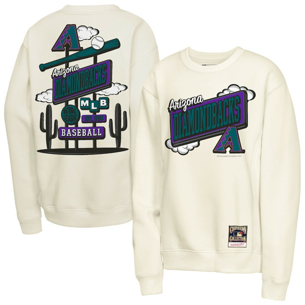 Arizona Diamondbacks Mitchell & Ness Youth Retro Billboard Sweatshirt - Natural - Mitchell & Ness on Sale