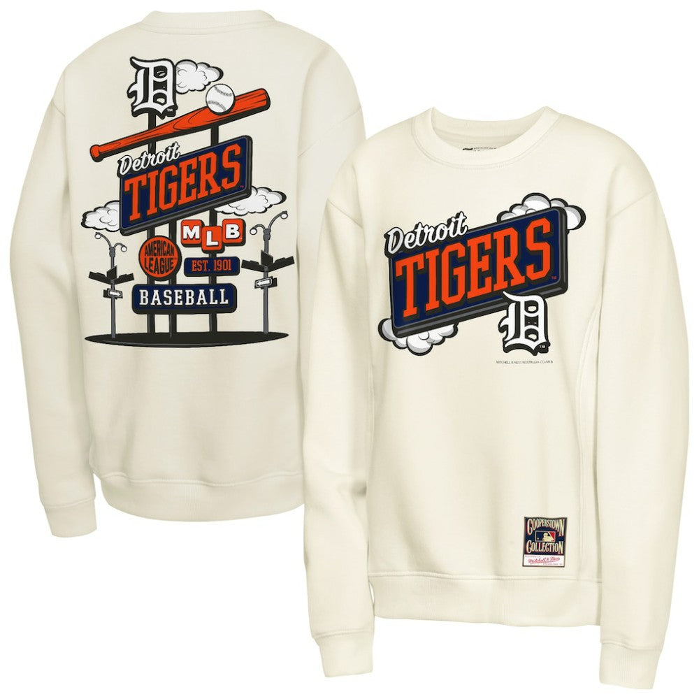 Detroit Tigers Mitchell & Ness Youth Retro Billboard Sweatshirt - Natural - Mitchell & Ness Discount