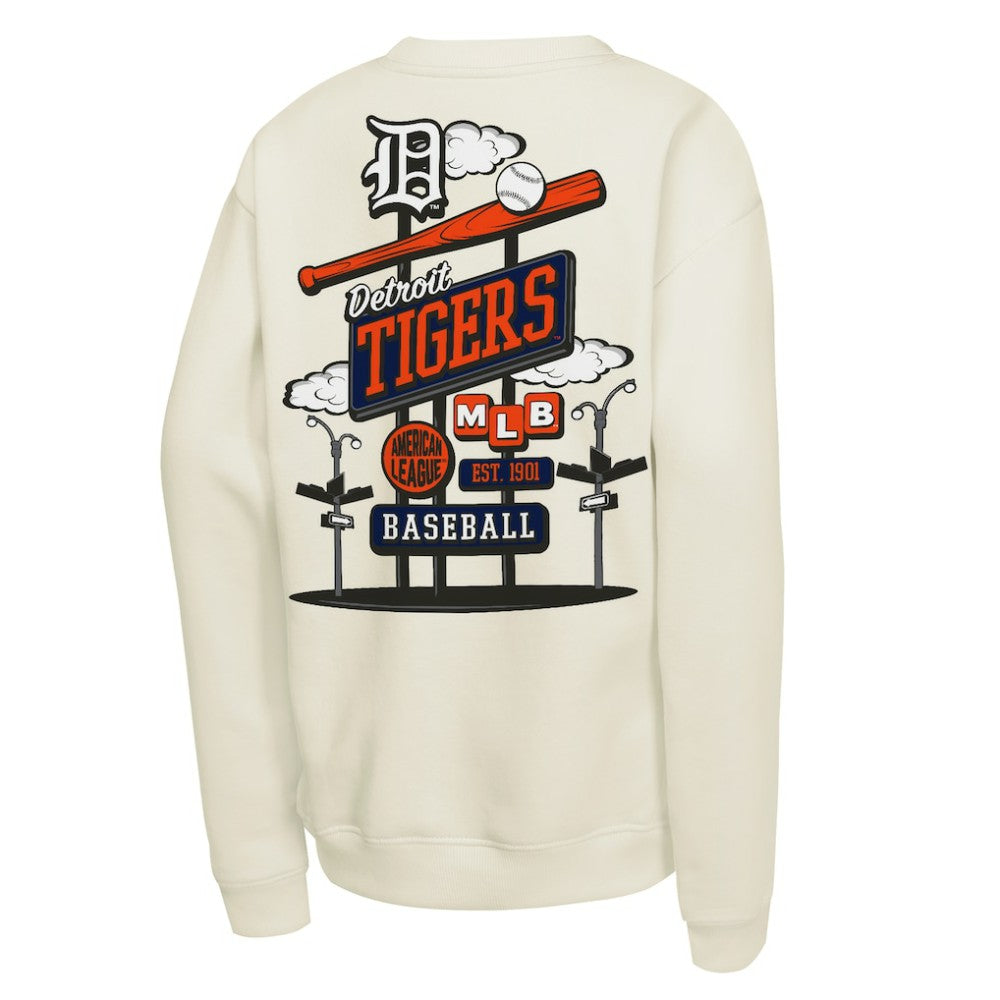Detroit Tigers Mitchell & Ness Youth Retro Billboard Sweatshirt - Natural - Mitchell & Ness Discount