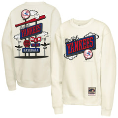 New York Yankees Mitchell & Ness Youth Retro Billboard Sweatshirt - Natural - Mitchell & Ness Discount