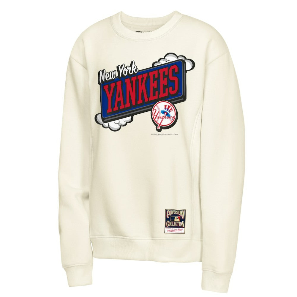 New York Yankees Mitchell & Ness Youth Retro Billboard Sweatshirt - Natural - Mitchell & Ness Discount
