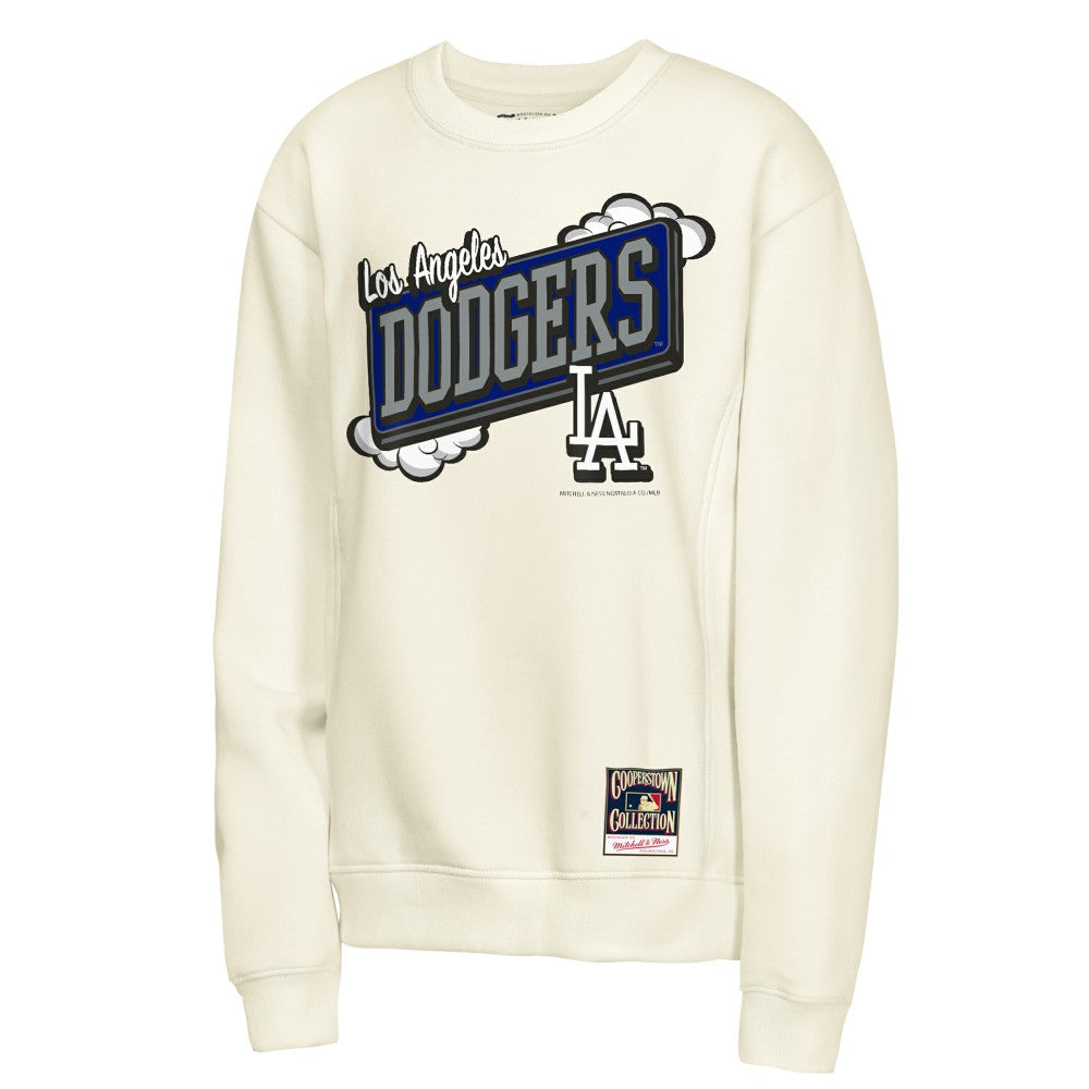 Los Angeles Dodgers Mitchell & Ness Youth Retro Billboard Sweatshirt - Natural - Mitchell & Ness Online