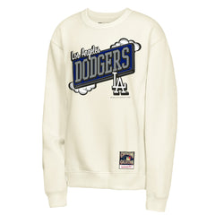 Los Angeles Dodgers Mitchell & Ness Youth Retro Billboard Sweatshirt - Natural - Mitchell & Ness Online