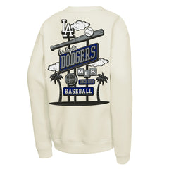 Los Angeles Dodgers Mitchell & Ness Youth Retro Billboard Sweatshirt - Natural - Mitchell & Ness Online