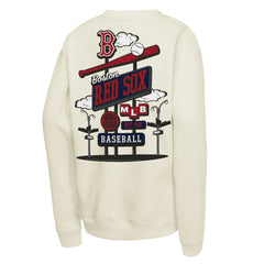 Boston Red Sox Mitchell & Ness Youth Retro Billboard Sweatshirt - Natural - Mitchell & Ness Lifestyle