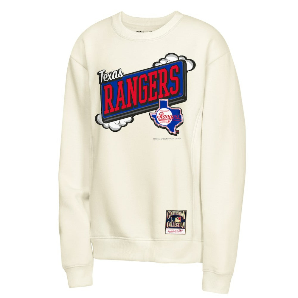 Texas Rangers Mitchell & Ness Youth Retro Billboard Sweatshirt - Natural - Mitchell & Ness Discount