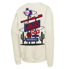 Texas Rangers Mitchell & Ness Youth Retro Billboard Sweatshirt - Natural - Mitchell & Ness Discount
