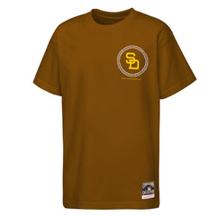 San Diego Padres Mitchell & Ness Youth Cooperstown Rodeo Rope T-Shirt - Brown - Mitchell & Ness on Sale