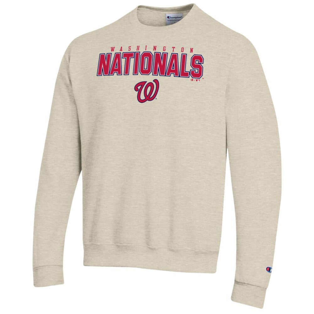 Washington Nationals Champion Eco Powerblend Sweatshirt - Oatmeal - MLB Lifestyle