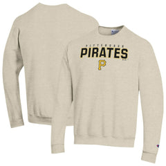 Pittsburgh Pirates Champion Eco Powerblend Sweatshirt - Oatmeal - MLB Discount