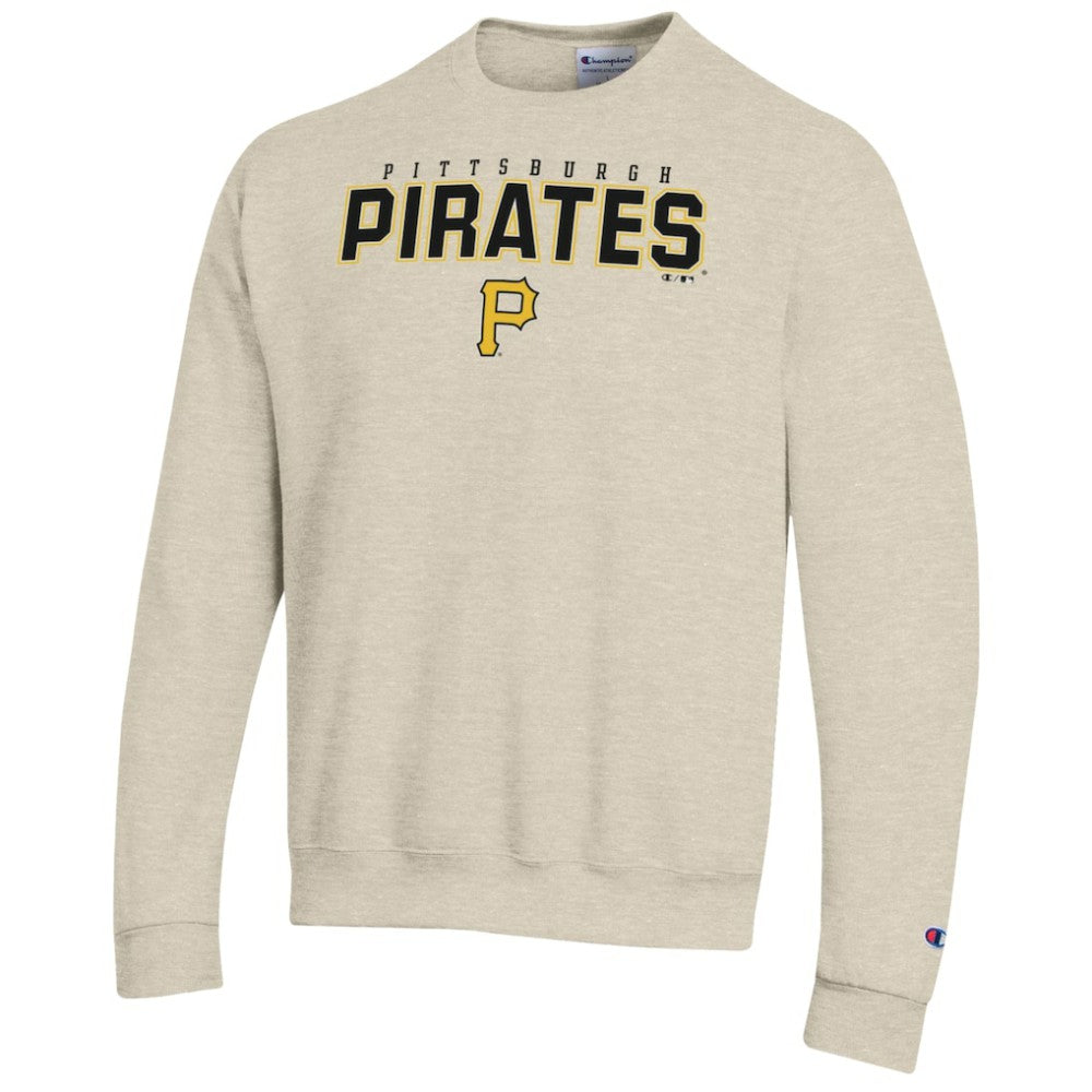Pittsburgh Pirates Champion Eco Powerblend Sweatshirt - Oatmeal - MLB Discount