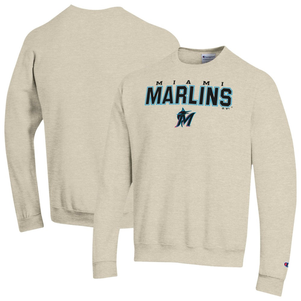 Miami Marlins Champion Eco Powerblend Sweatshirt - Oatmeal - MLB on Sale