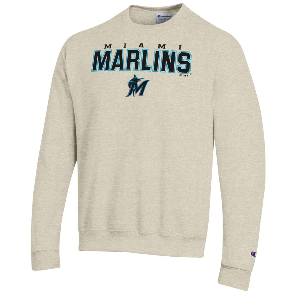 Miami Marlins Champion Eco Powerblend Sweatshirt - Oatmeal - MLB on Sale