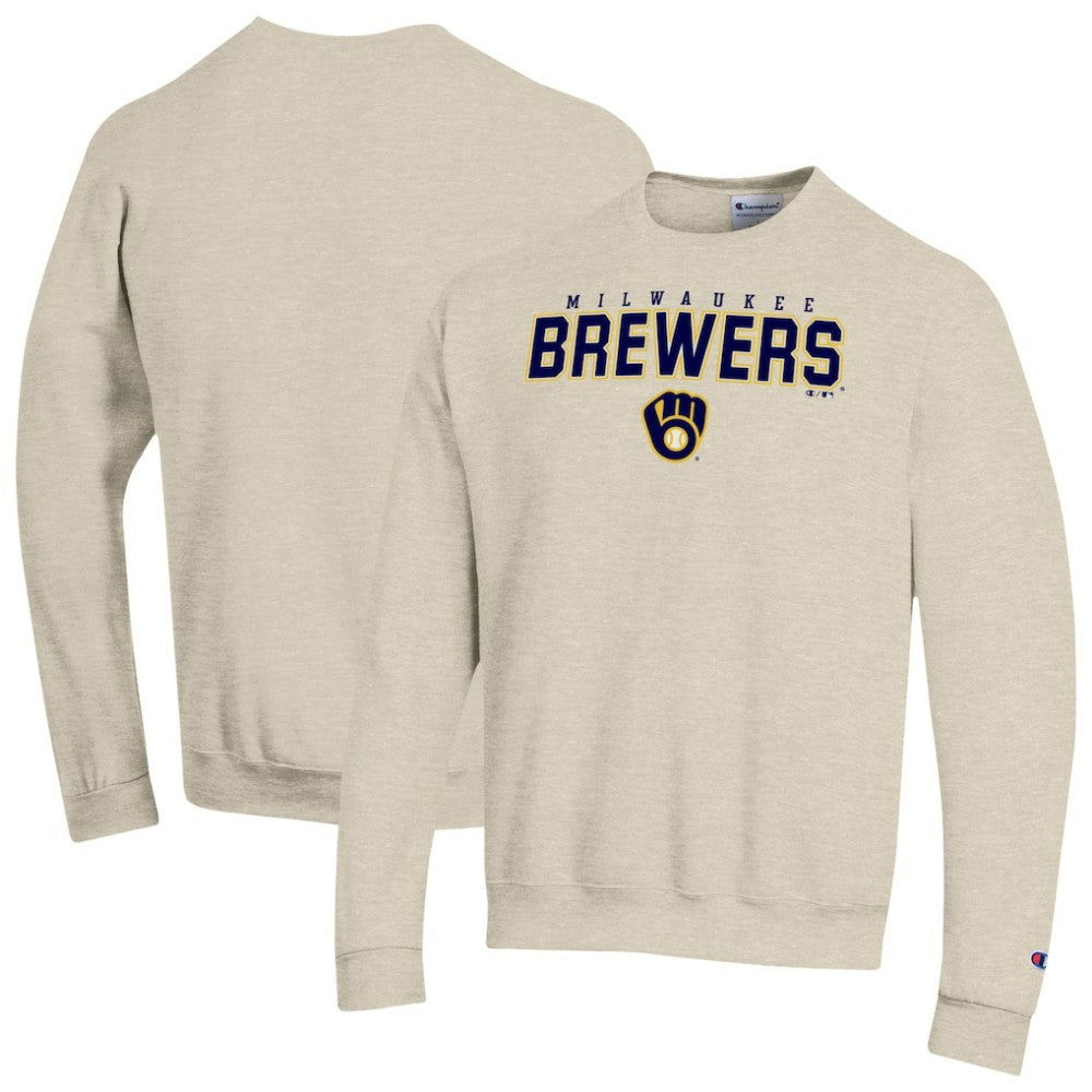 Milwaukee Brewers Champion Eco Powerblend Sweatshirt - Oatmeal - MLB Online