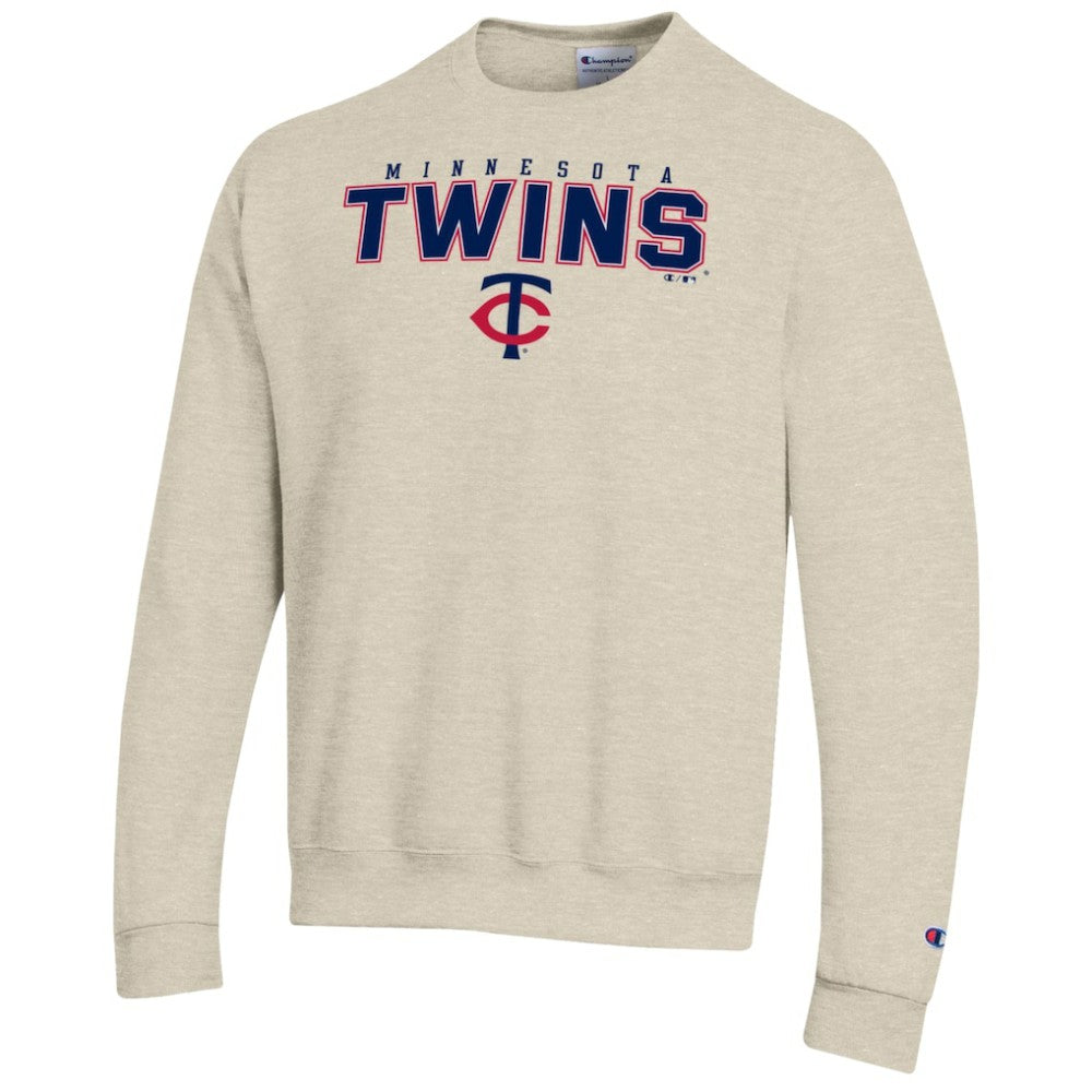 Minnesota Twins Champion Eco Powerblend Sweatshirt - Oatmeal - MLB on Sale