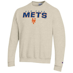 New York Mets Champion Eco Powerblend Sweatshirt - Oatmeal - MLB on Sale