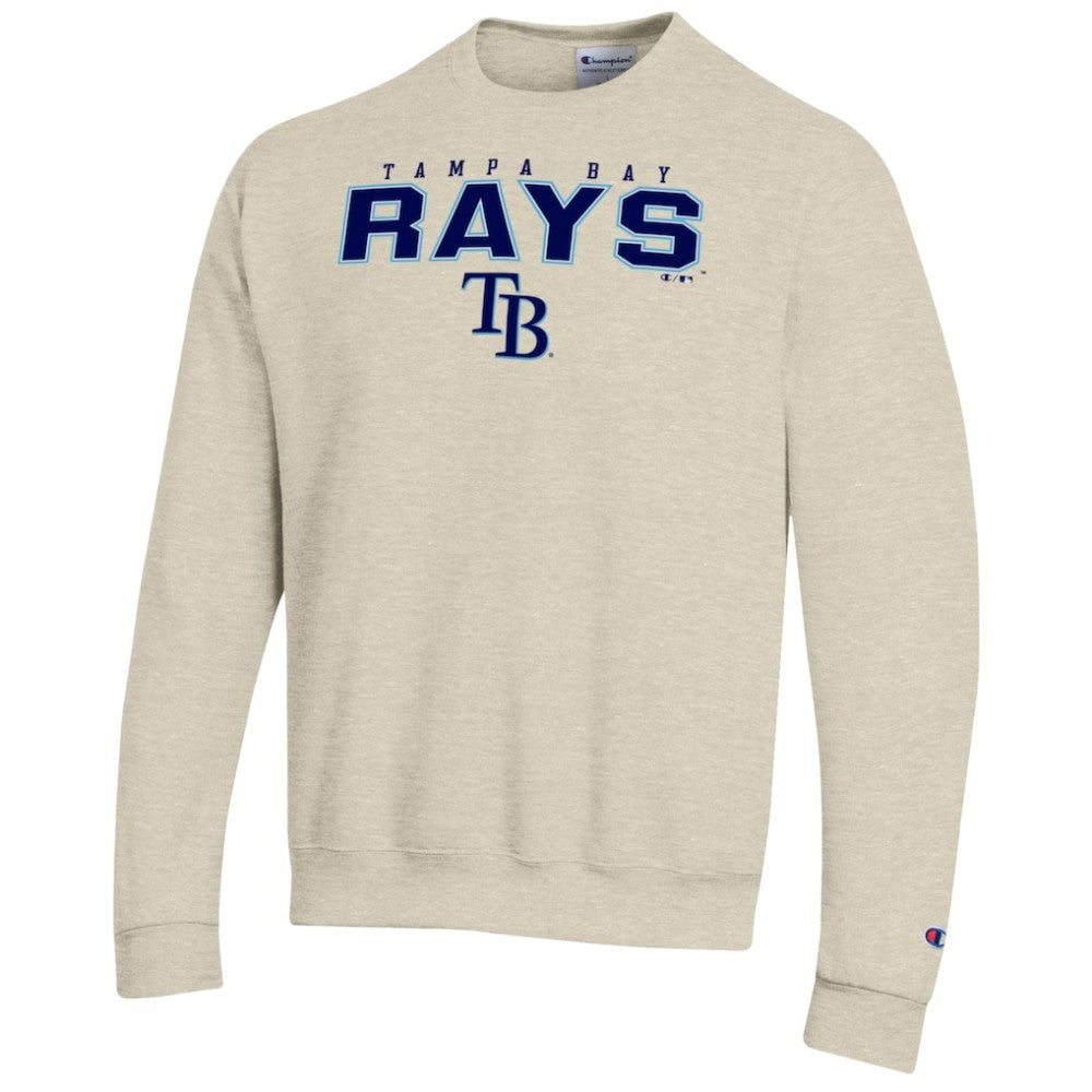 Tampa Bay Rays Champion Eco Powerblend Sweatshirt - Oatmeal - MLB Lifestyle