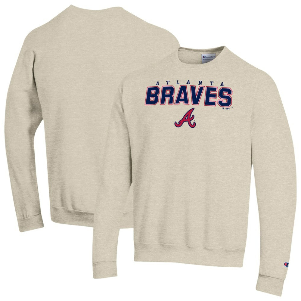 Atlanta Braves Champion Eco Powerblend Sweatshirt - Oatmeal - MLB on Sale