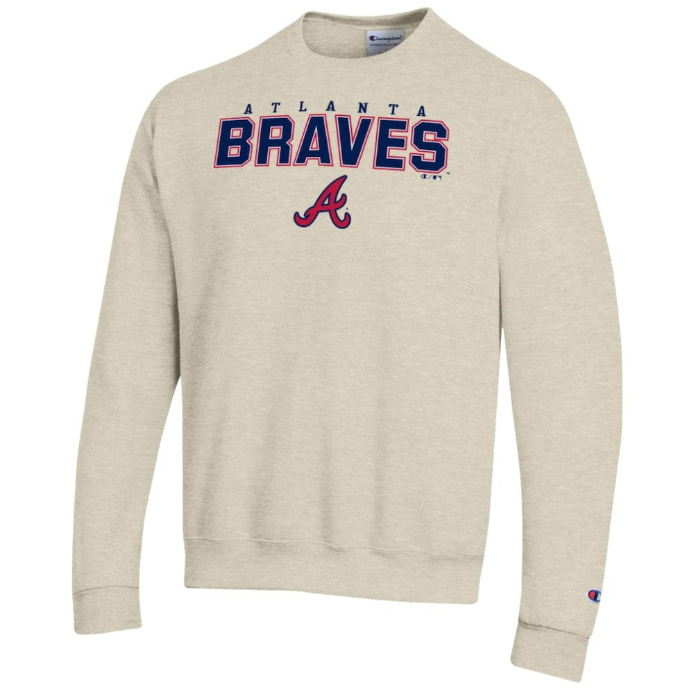Atlanta Braves Champion Eco Powerblend Sweatshirt - Oatmeal - MLB on Sale