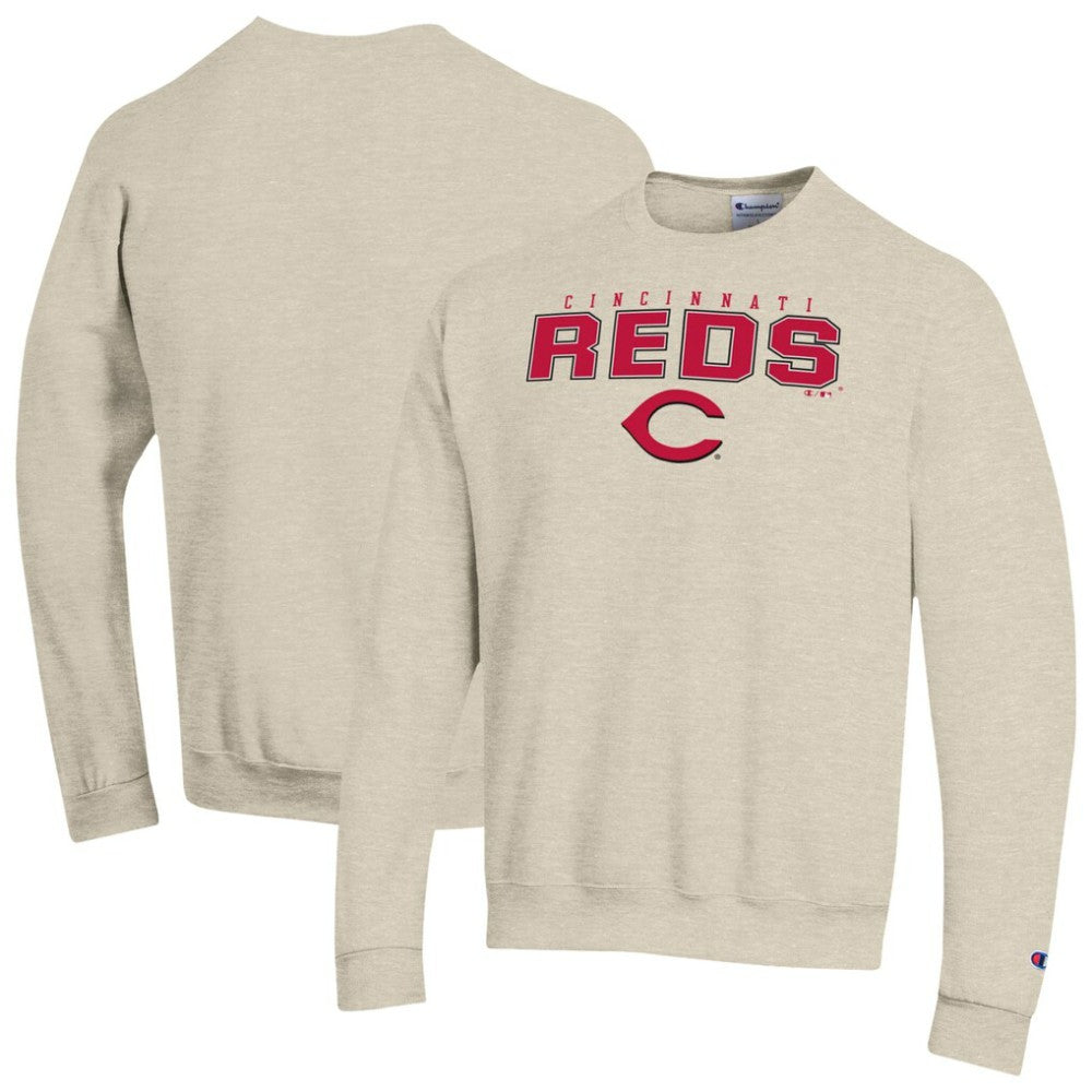 Cincinnati Reds Champion Eco Powerblend Sweatshirt - Oatmeal - MLB on Sale