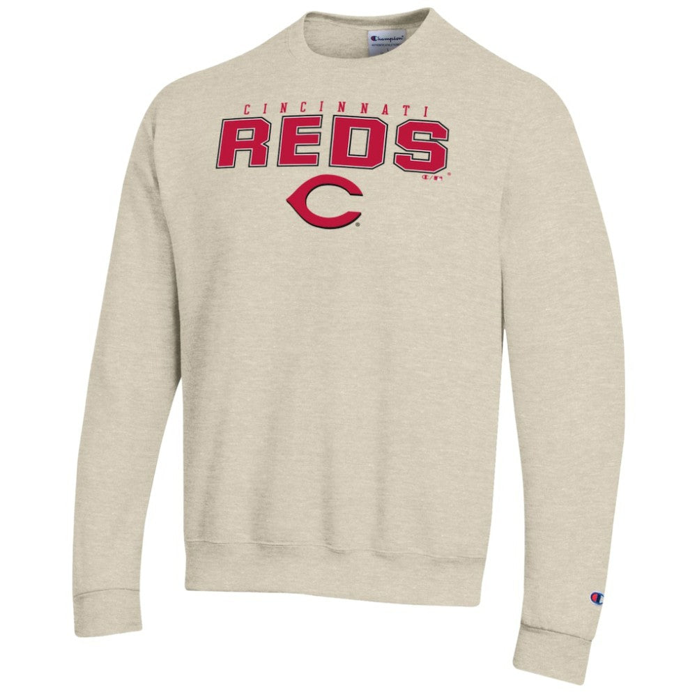 Cincinnati Reds Champion Eco Powerblend Sweatshirt - Oatmeal - MLB on Sale