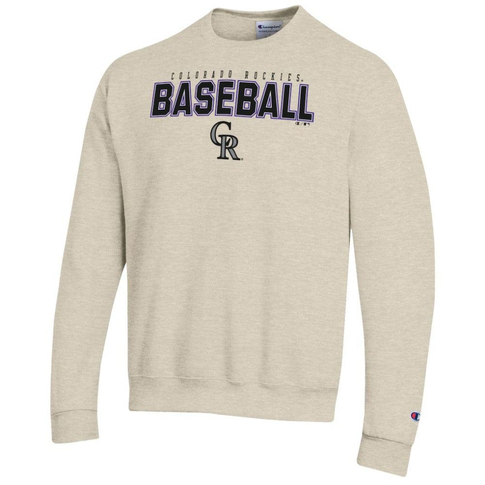 Colorado Rockies Champion Eco Powerblend Sweatshirt - Oatmeal - MLB Lifestyle