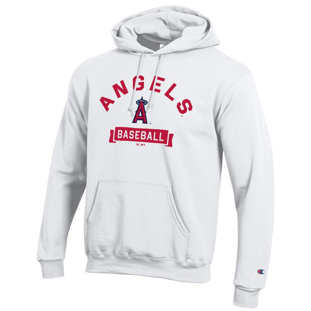 Los Angeles Angels Champion Eco Powerblend Hoodie - White - MLB on Sale