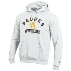 San Diego Padres Champion Eco Powerblend Hoodie - White - MLB Discount