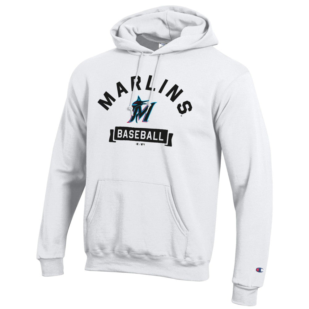 Miami Marlins Champion Eco Powerblend Hoodie - White - MLB on Sale