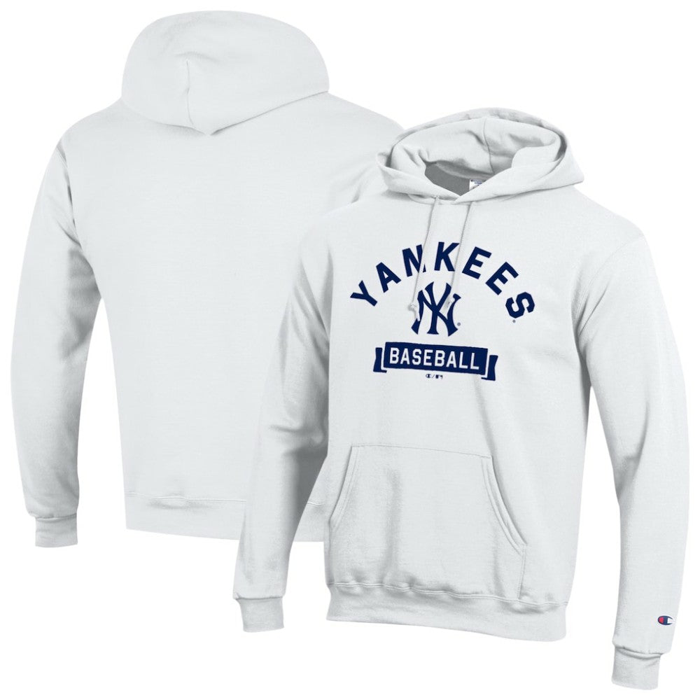New York Yankees Champion Eco Powerblend Hoodie - White - MLB on Sale