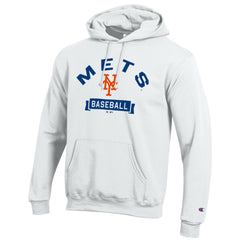 New York Mets Champion Eco Powerblend Hoodie - White - MLB Lifestyle