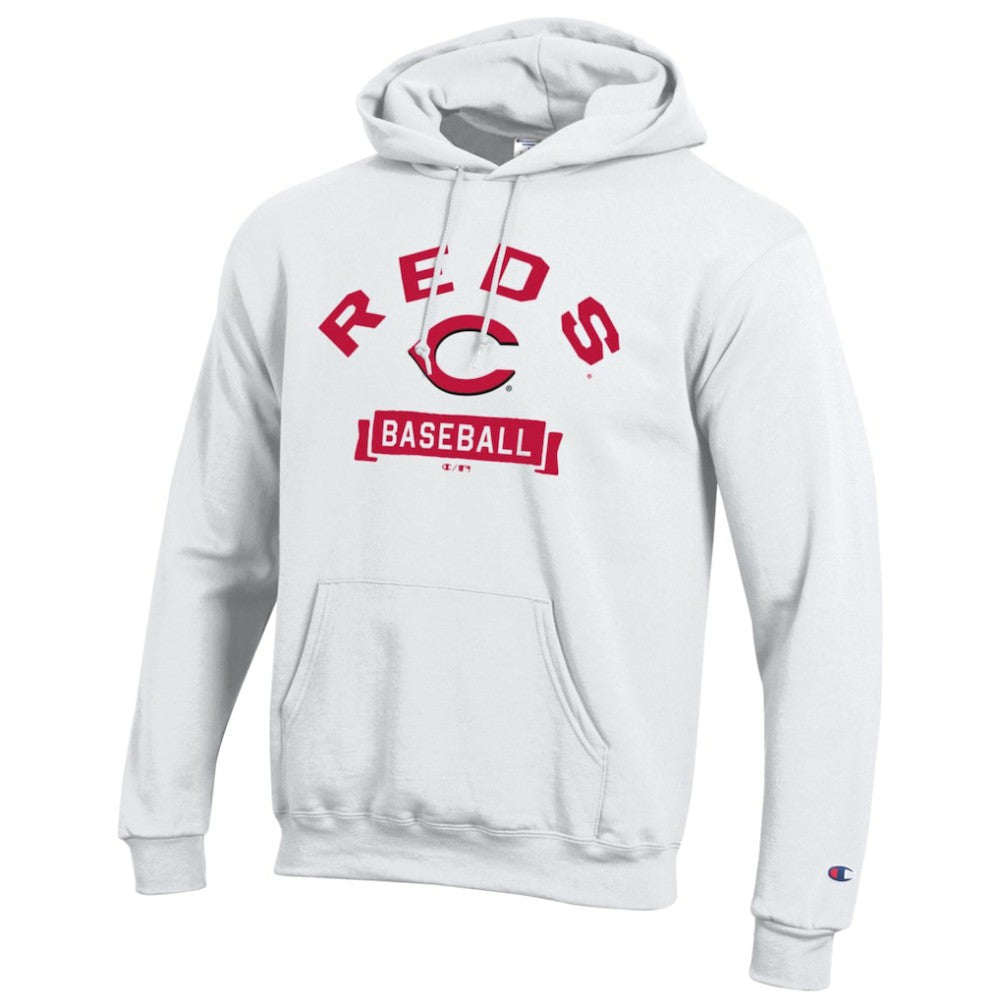 Cincinnati Reds Champion Eco Powerblend Hoodie - White - MLB on Sale