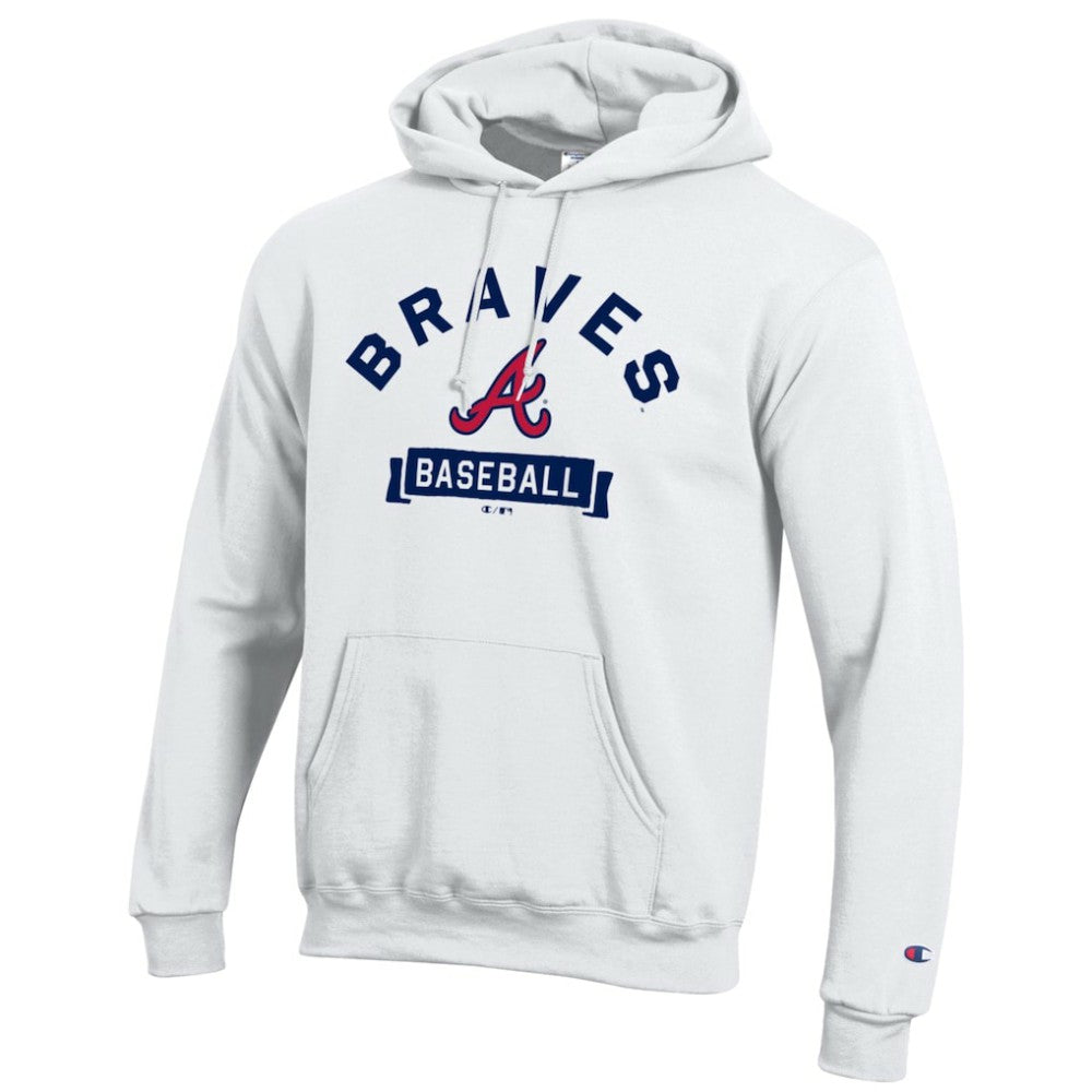 Atlanta Braves Champion Eco Powerblend Hoodie - White - MLB on Sale