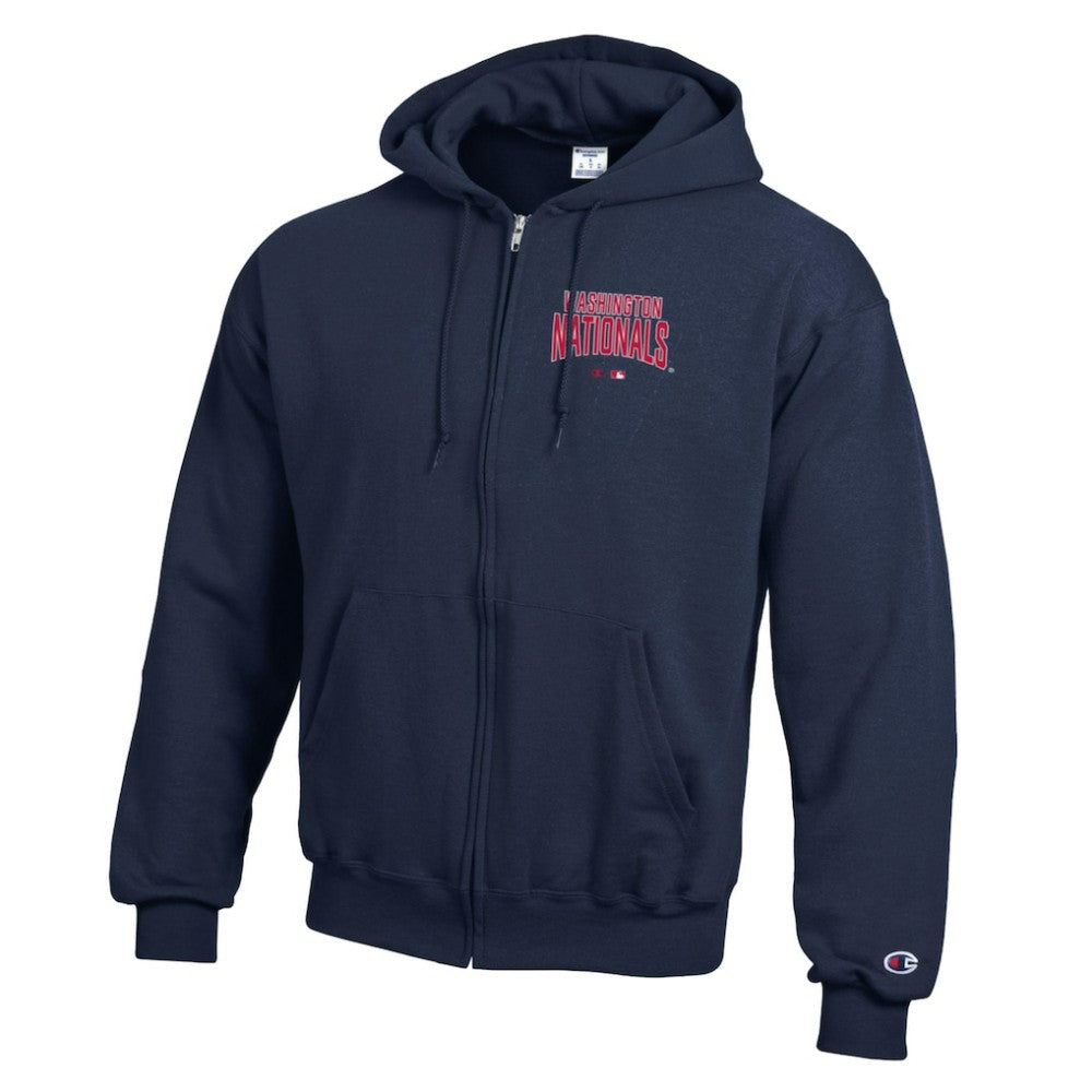 Washington Nationals Champion Eco Powerblend Full-Zip Hoodie - Navy - MLB on Sale