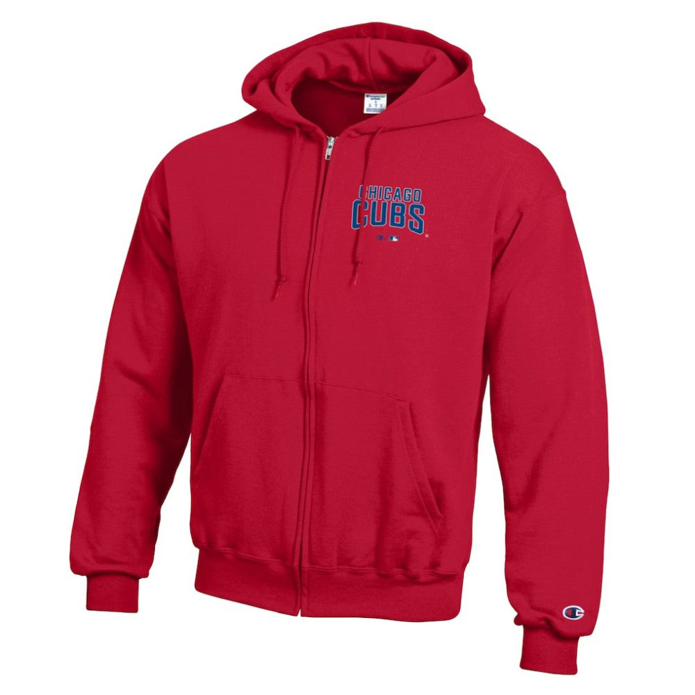 Chicago Cubs Champion Eco Powerblend Full-Zip Hoodie - Red - MLB on Sale