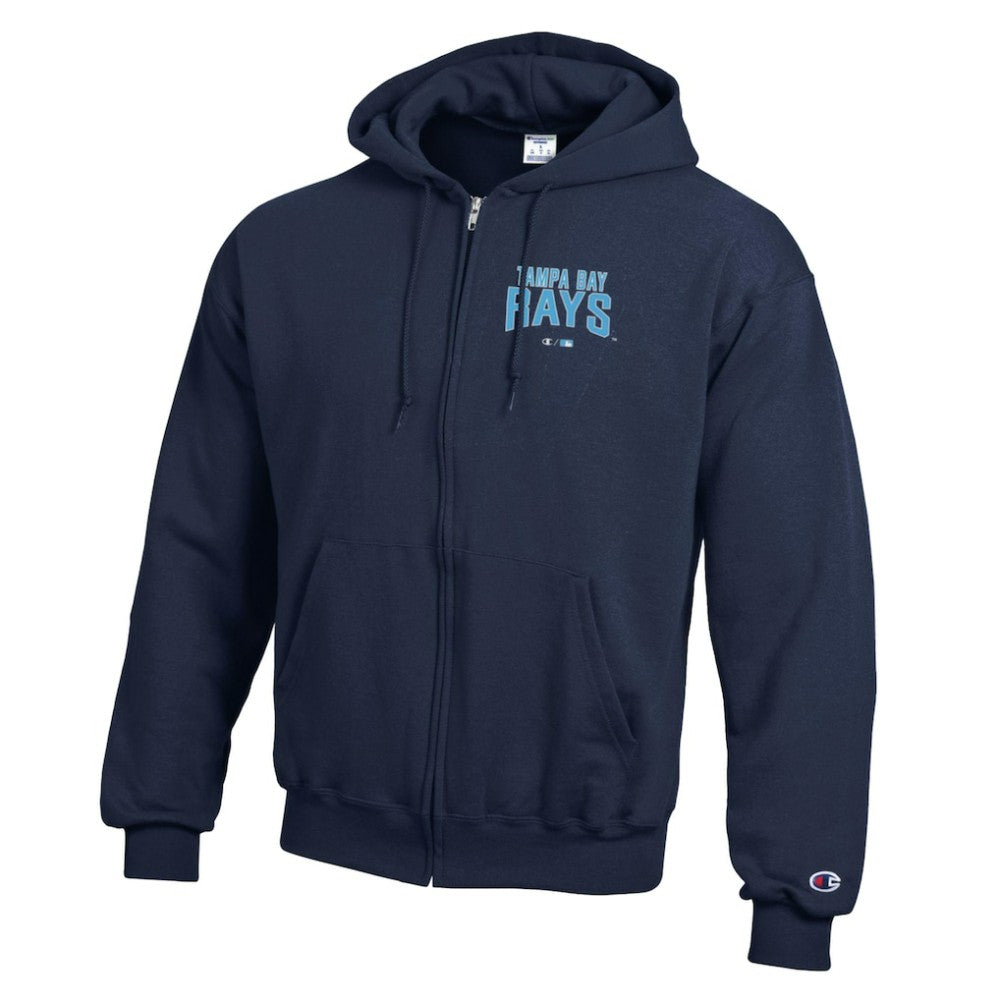 Tampa Bay Rays Champion Eco Powerblend Full-Zip Hoodie - Navy - MLB Lifestyle
