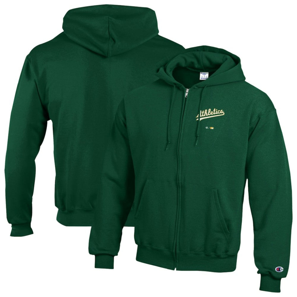Athletics Champion Eco Powerblend Full-Zip Hoodie - Green - MLB Lifestyle