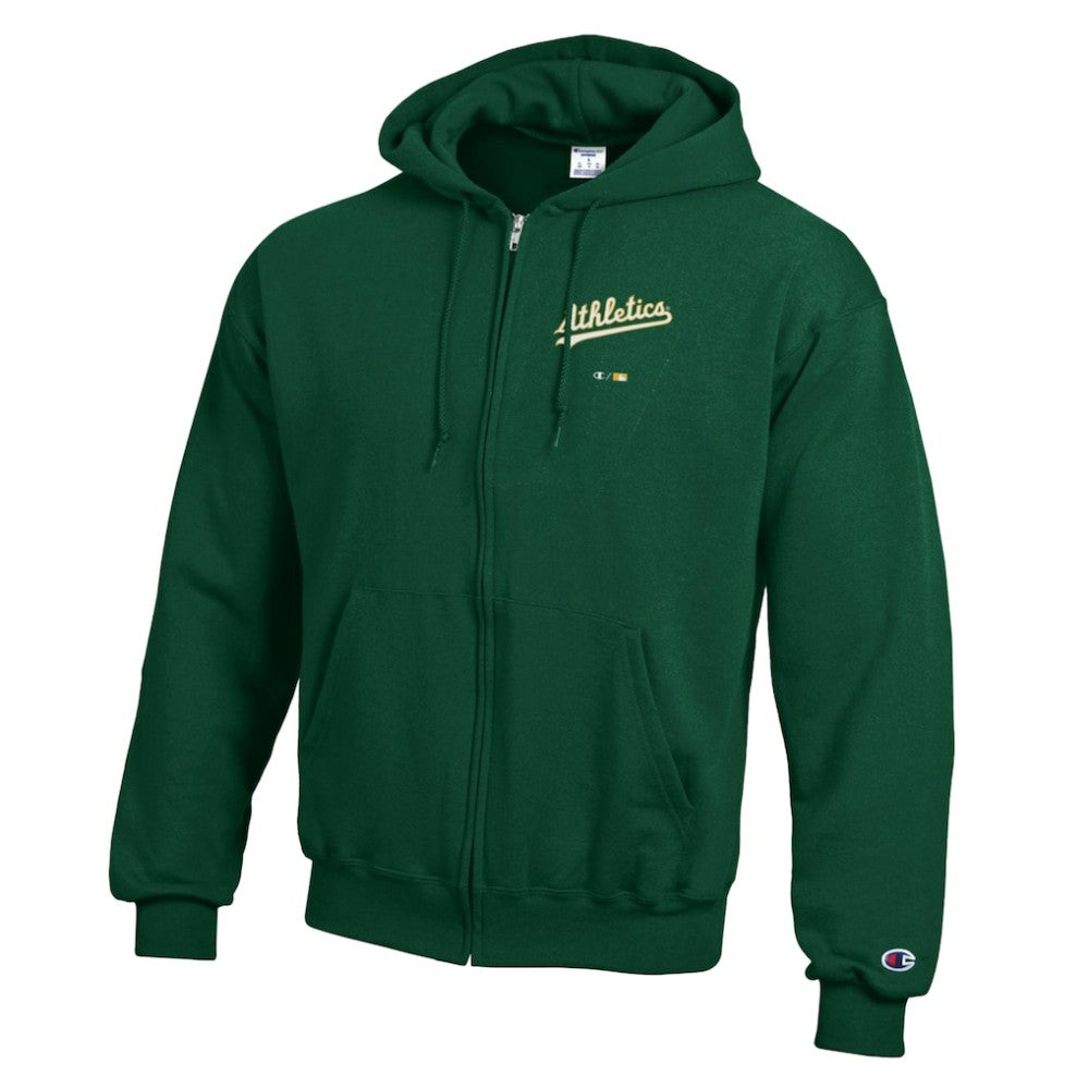 Athletics Champion Eco Powerblend Full-Zip Hoodie - Green - MLB Lifestyle