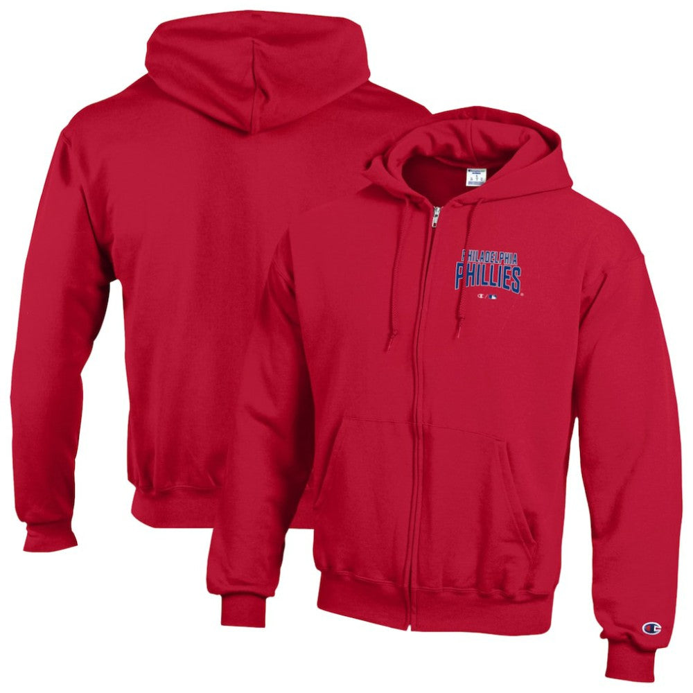 Philadelphia Phillies Champion Eco Powerblend Full-Zip Hoodie - Red - MLB Sale