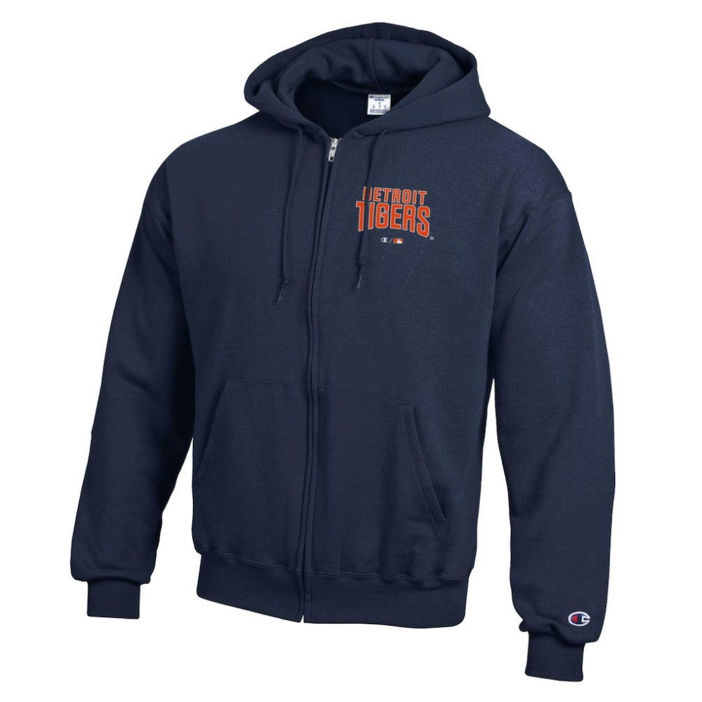 Detroit Tigers Champion Eco Powerblend Full-Zip Hoodie - Navy - MLB Discount