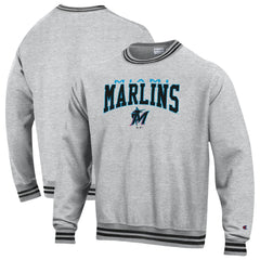 Miami Marlins Champion Reverse Weave Sweatshirt - Black - MLB Lifestyle
