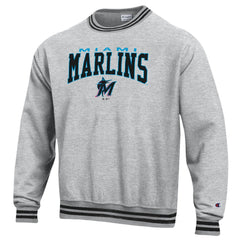 Miami Marlins Champion Reverse Weave Sweatshirt - Black - MLB Lifestyle
