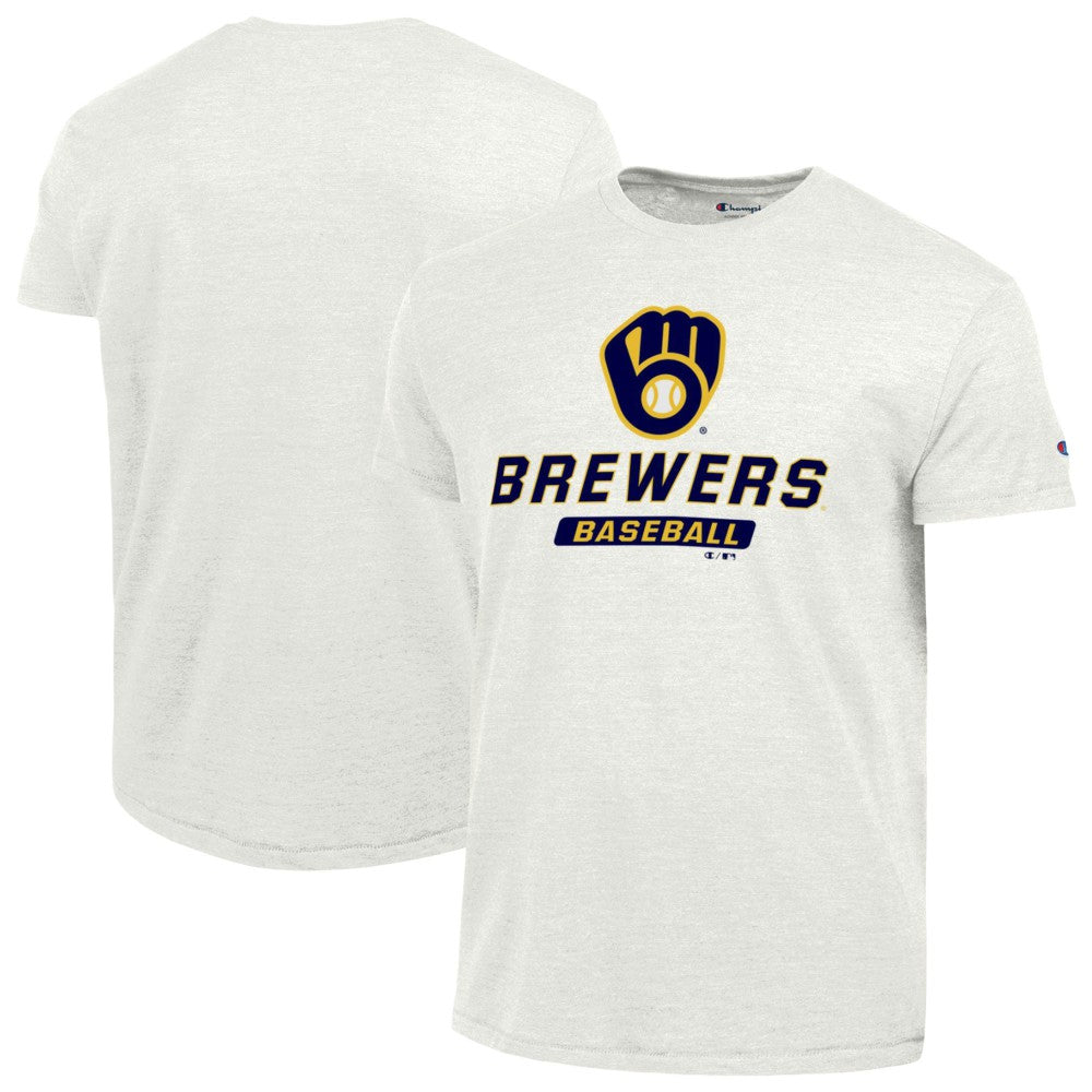 Milwaukee Brewers Champion Ultimate Tri-blend T-Shirt - White - MLB Lifestyle