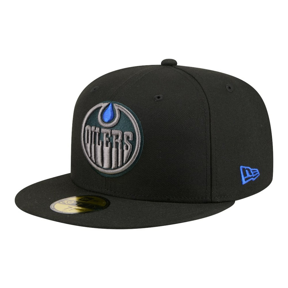 Edmonton Oilers New Era Color Pop 59FIFTY Fitted Hat - Black - NHL 203778843