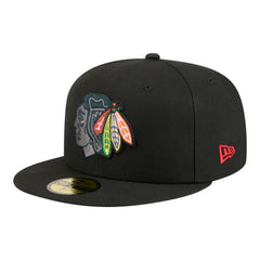 Chicago Blackhawks New Era Color Pop 59FIFTY Fitted Hat - Black - NHL 203778844