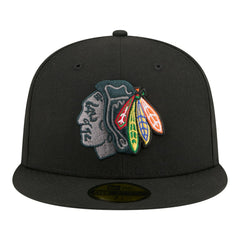 Chicago Blackhawks New Era Color Pop 59FIFTY Fitted Hat - Black - NHL 203778844