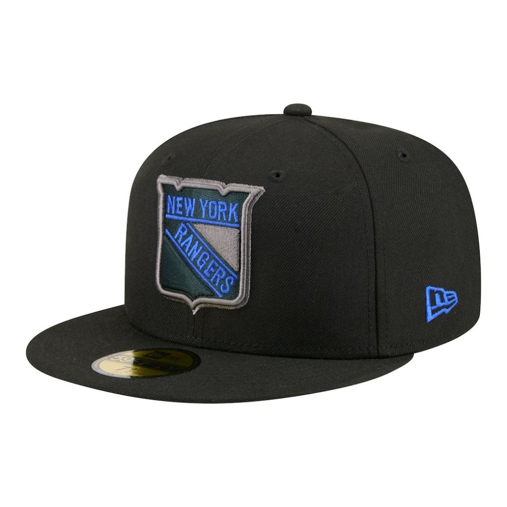 New York Rangers New Era Color Pop 59FIFTY Fitted Hat - Black - NHL 203778848