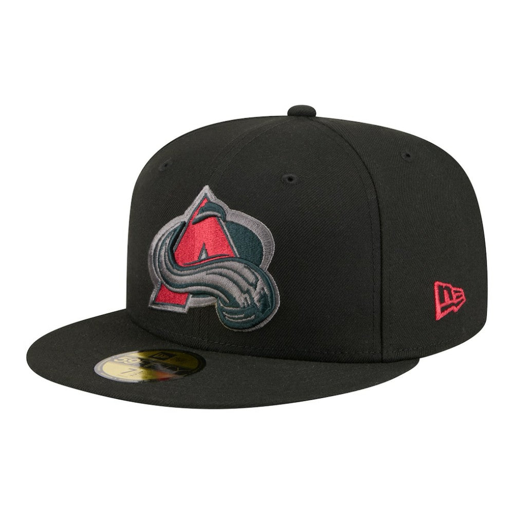 Colorado Avalanche New Era Color Pop 59FIFTY Fitted Hat - Black - NHL 203778852