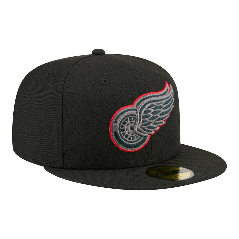 Detroit Red Wings New Era Color Pop 59FIFTY Fitted Hat - Black - NHL 203778857