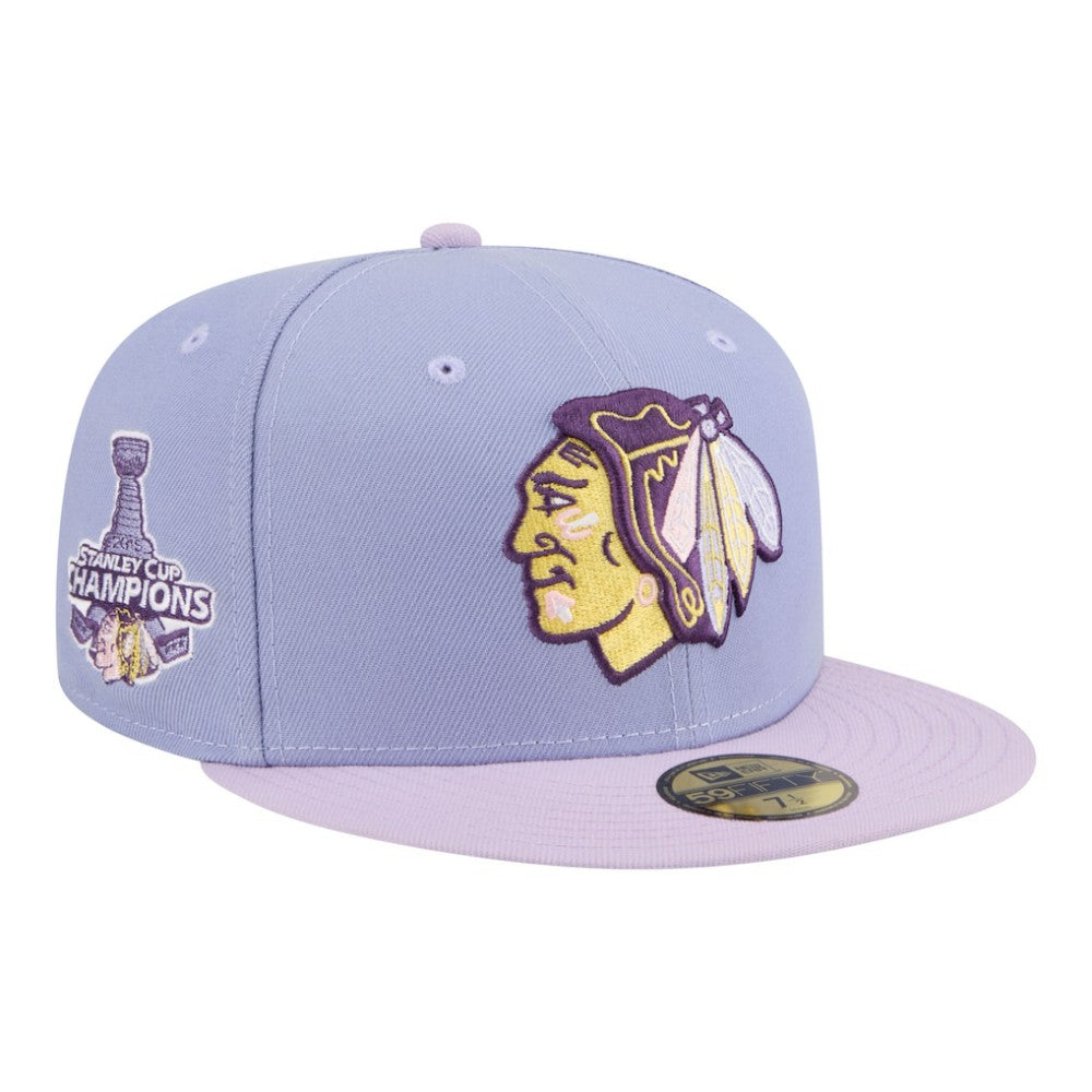 Chicago Blackhawks New Era Lavender Bloom 59FIFTY Fitted Hat - Light Purple/Purple - NHL 203778872